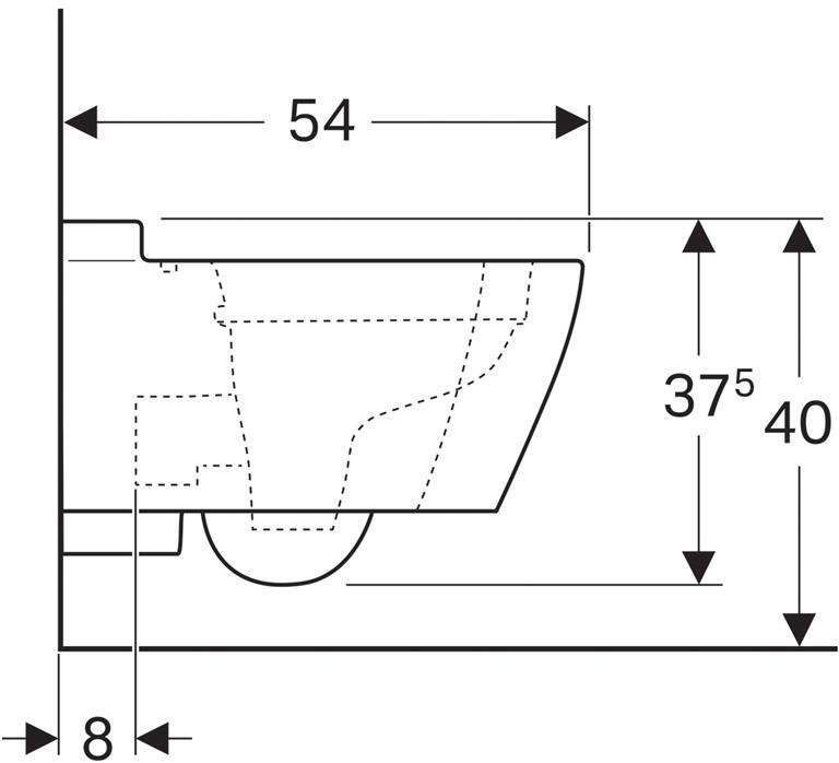 Унитаз подвесной Geberit myDay Rimfree KeraTect белый 201460600