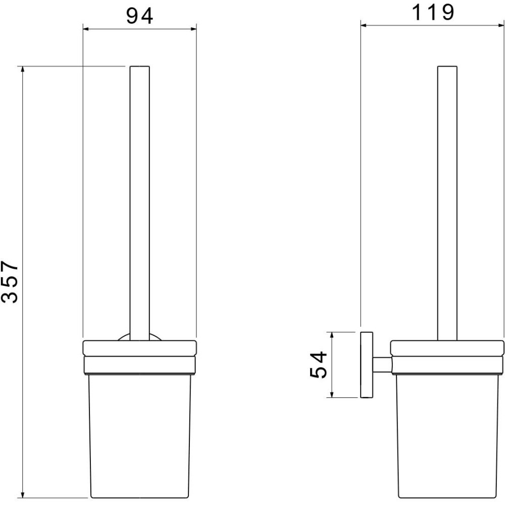Ершик для унитаза Aquanet Европа оружейная сталь AQ4110BGM
