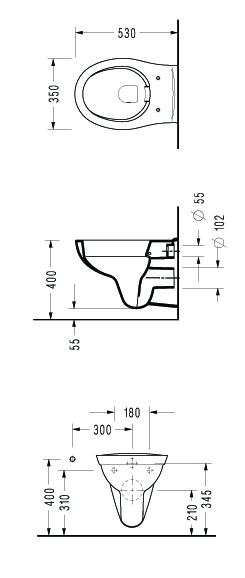 Унитаз подвесной безободковый Serel Asma с сиденьем 0426