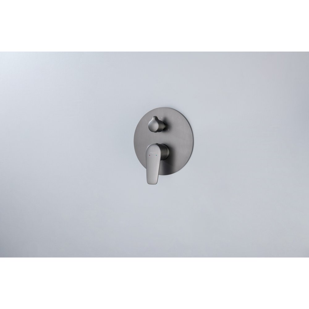 Смеситель для ванны Aquanet Бетта скрытого монтажа 3 режима оружейная сталь AQ1147BGM