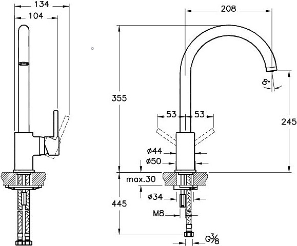 Смеситель для мойки VitrA Minimax S A42091EXP