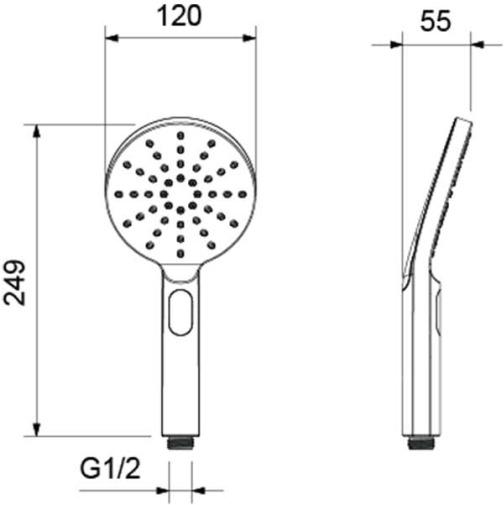 Ручной душ Aquanet Оберон Select 120 3jet хром AQ2006CR