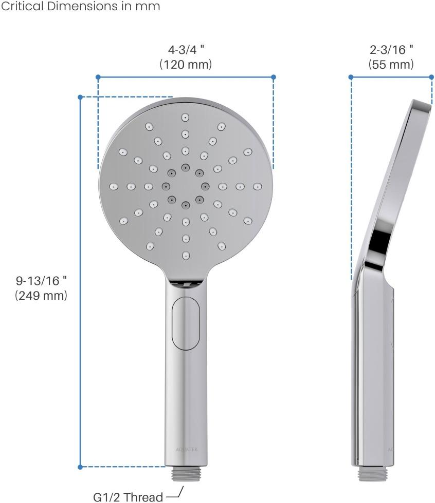 Ручной душ Aquanet Оберон Select 120 3jet хром AQ2006CR