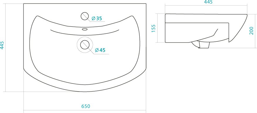 Умывальник Santek Балтика 65 см 1.WH20.7.775