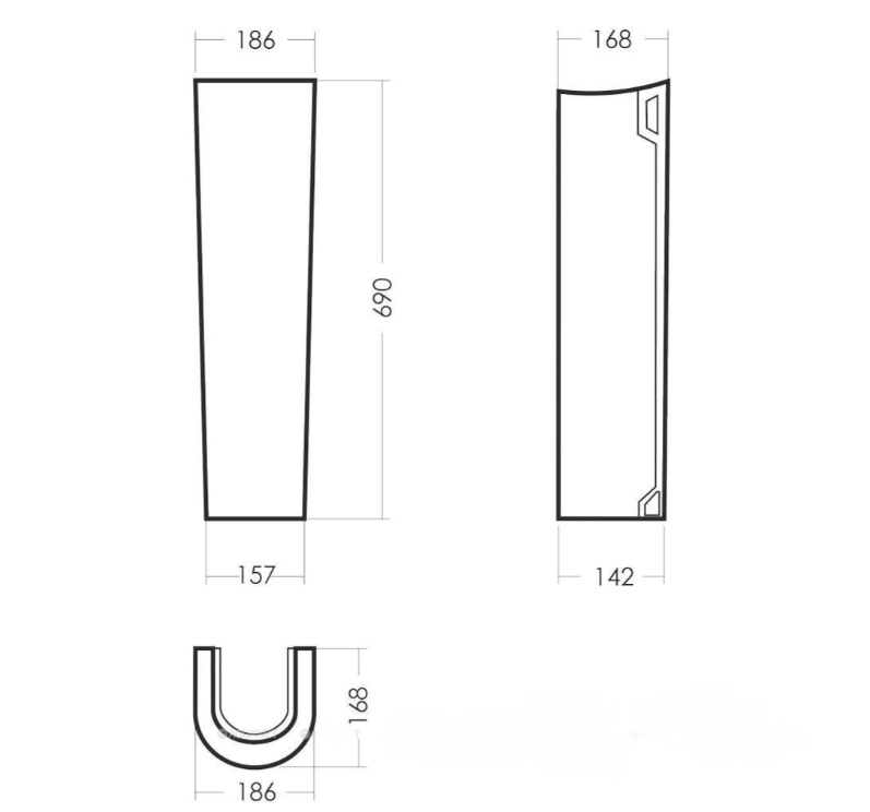 Пьедестал Sanita Самарский S1 белый PD.FS/Samarsky/N/WHT.G/S1