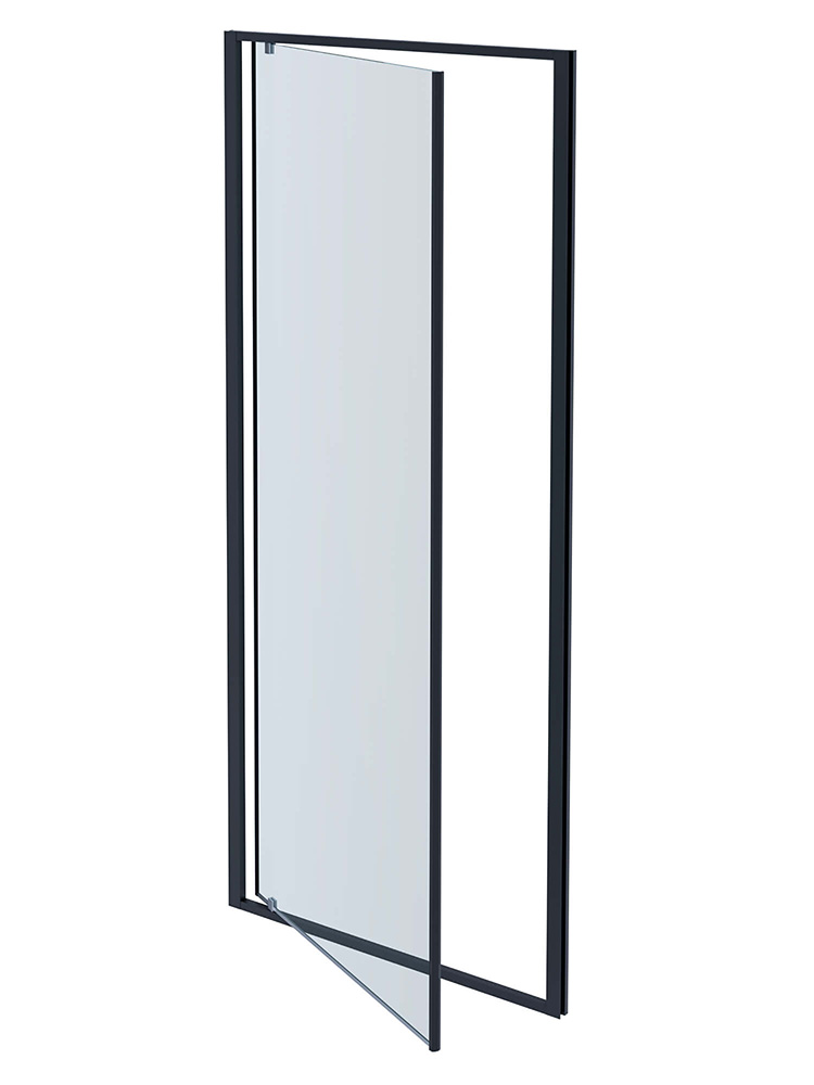 Душевая дверь Aquanet Aria распашная 1000x2000 мм оружейная сталь прозрачное стекло AQ ARI PI 10020GM