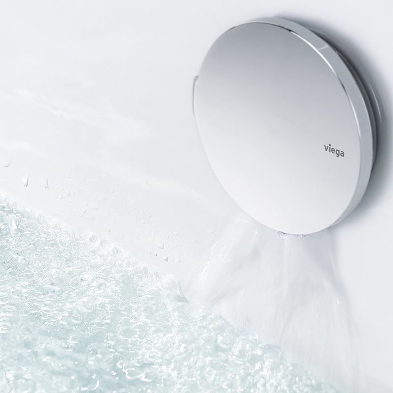 Слив-перелив с наливом Viega Simplex Trio Visign MT5 для ванн с центральным сливом хром 6166.42 728014