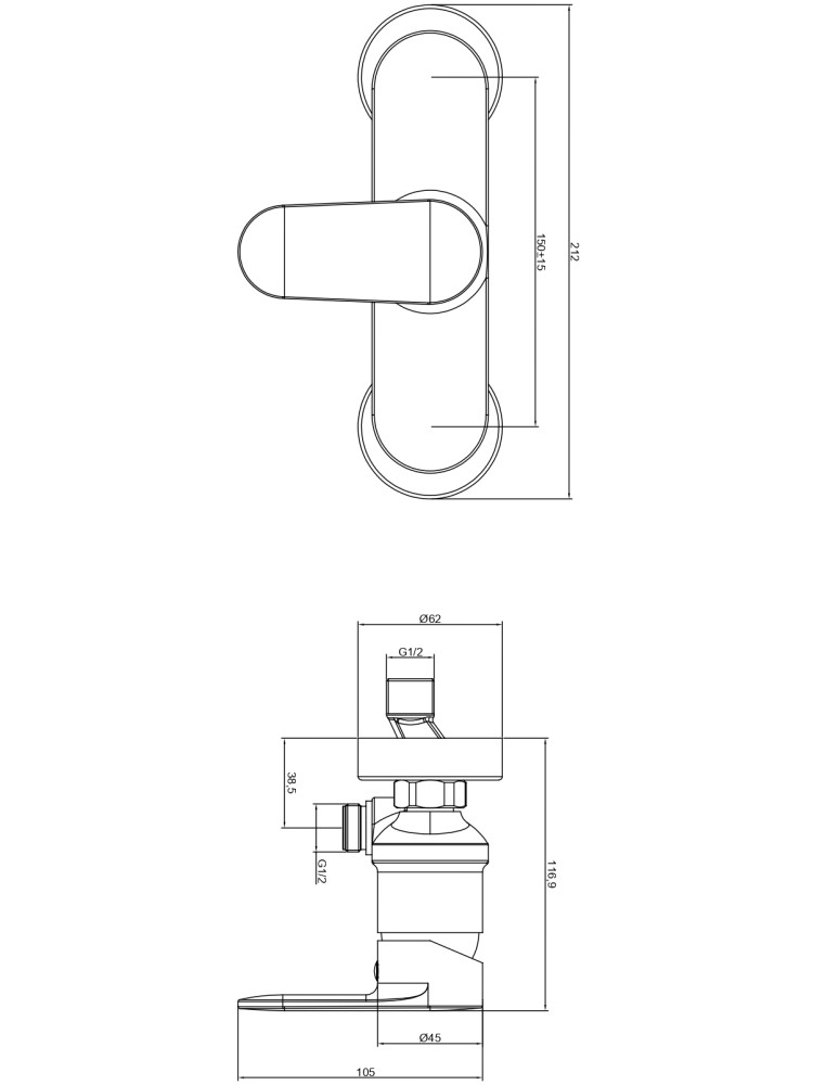 Смеситель для душа Aquanet Ника оружейная сталь AQ1860BGM