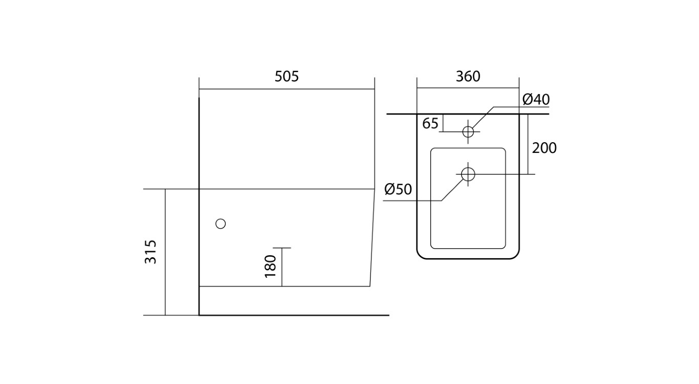 Биде подвесное AQUATEK Либра New 510х360х305 мм AQ0506N-00