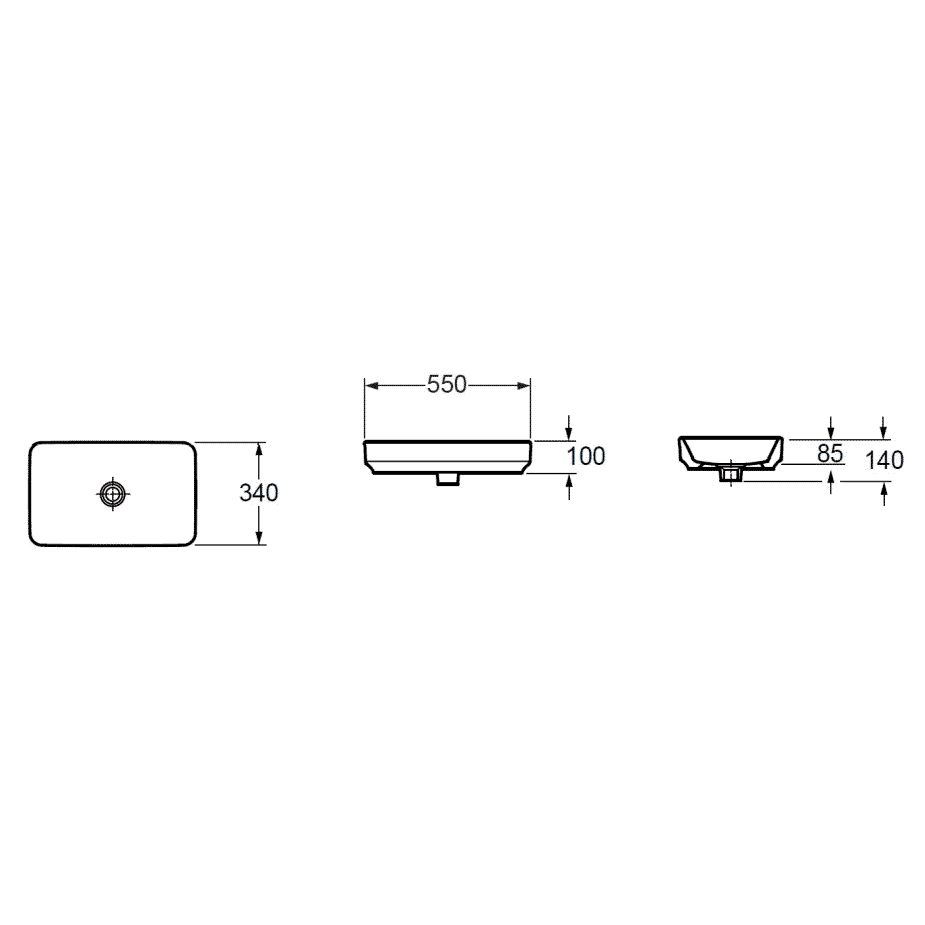 Раковина-чаша накладная Jacob Delafon Vox прямоугольная белая EVU002-00