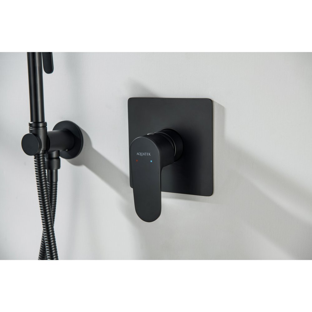 Смеситель для душа Aquanet Oberon скрытого монтажа 1 режим матовый черный AQ1266MB