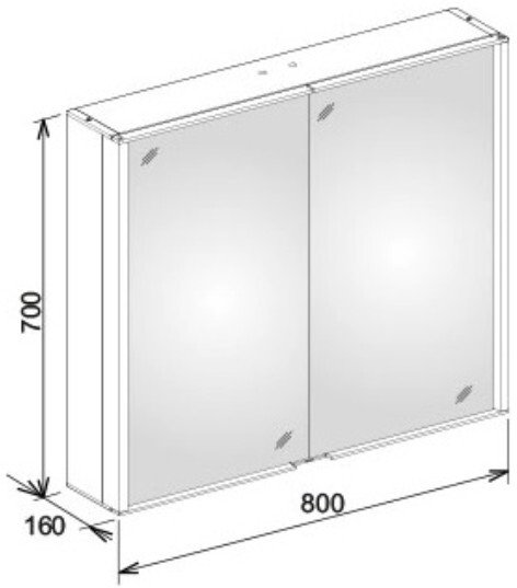 Зеркальный шкаф KEUCO Royal Match 800х700х160 мм LED 12802171301