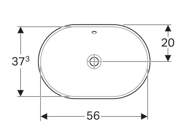Раковина встраиваемая Geberit VariForm эллиптическая 60х40 см с переливом 500.728.01.2