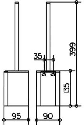 Туалетный гарнитур KEUCO PLAN с белой пластиковой колбой хром 14972010100