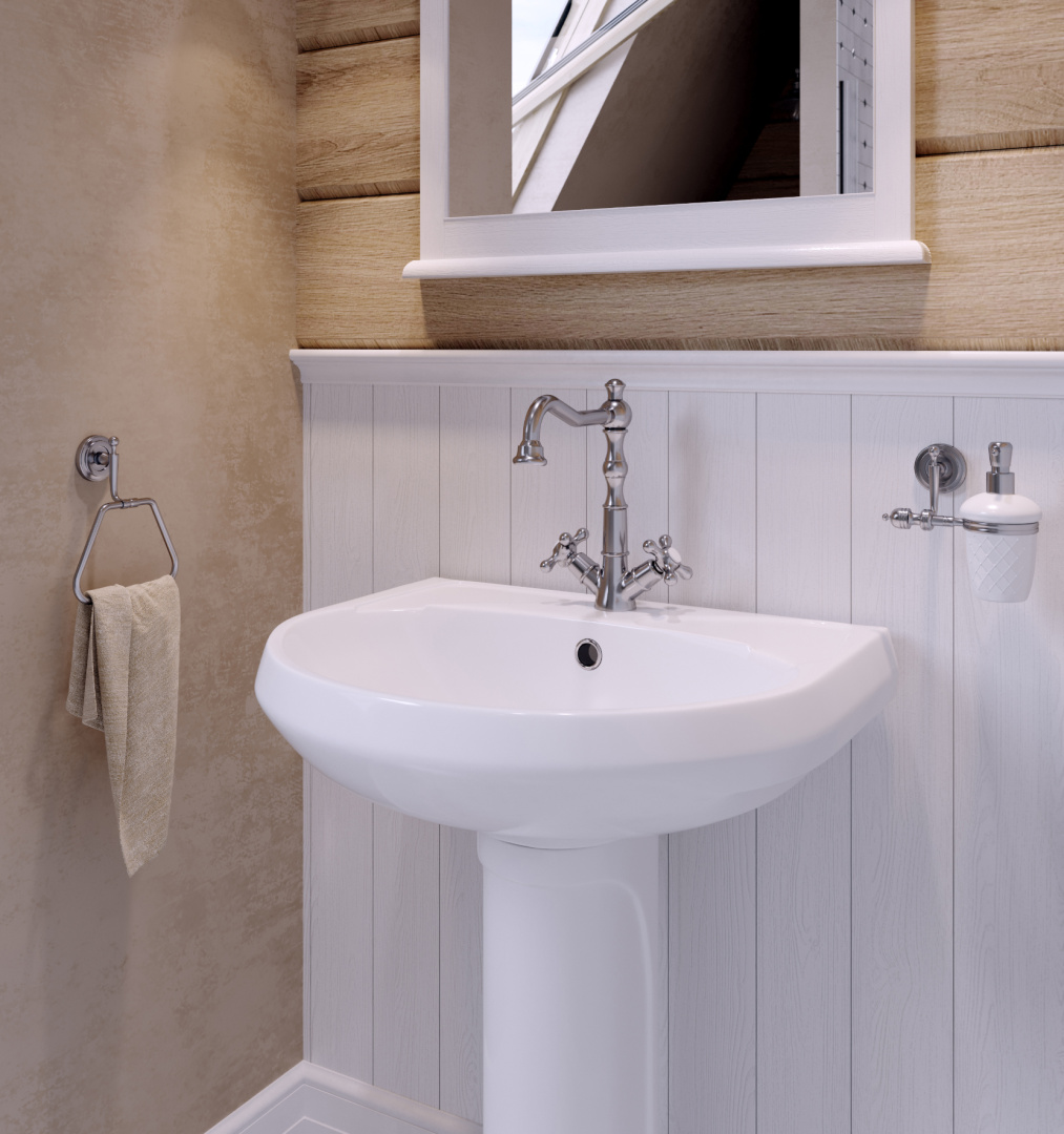 Умывальник Sanita Вест с переливом белый 470х575 мм 1.3111.8.S00.11B.0