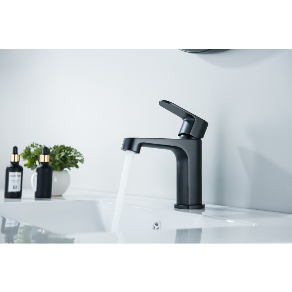 Смеситель для раковины Aquanet Oberon 98 мм матовый черный AQ1210MB