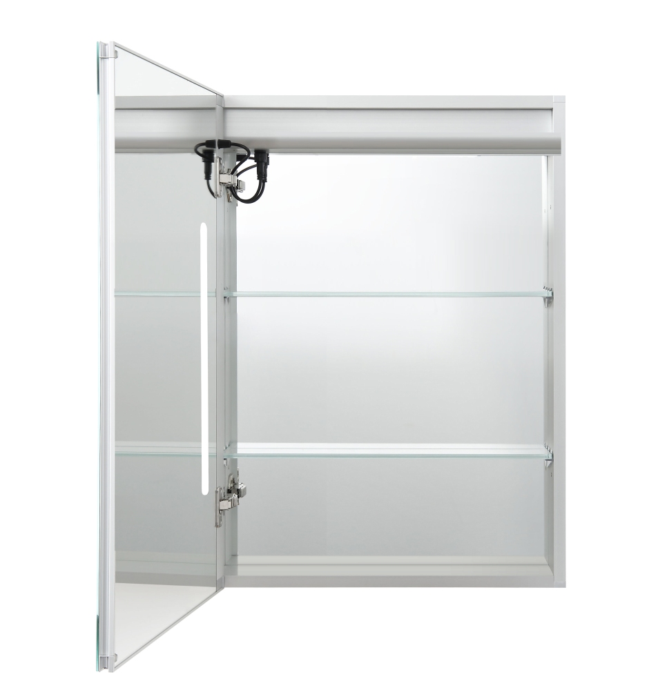 Зеркальный шкаф AQUATON 500x700x133 мм алюминиевый круговая подсветка антизапотевание петли слева AQ7504-MLC