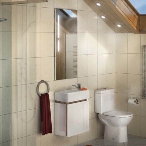 Комплект мебели для ванной AQUATON Эклипс М 65 тумба подвесная эбони светлый правая и раковина Эрис 1A1728K1EK49R