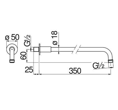 Держатель верхнего душа Paffoni 35 см золото AD138/4GDP