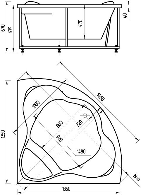 Стойка приборная Галатея пустая с фронтальным экраном GAL135-0000022