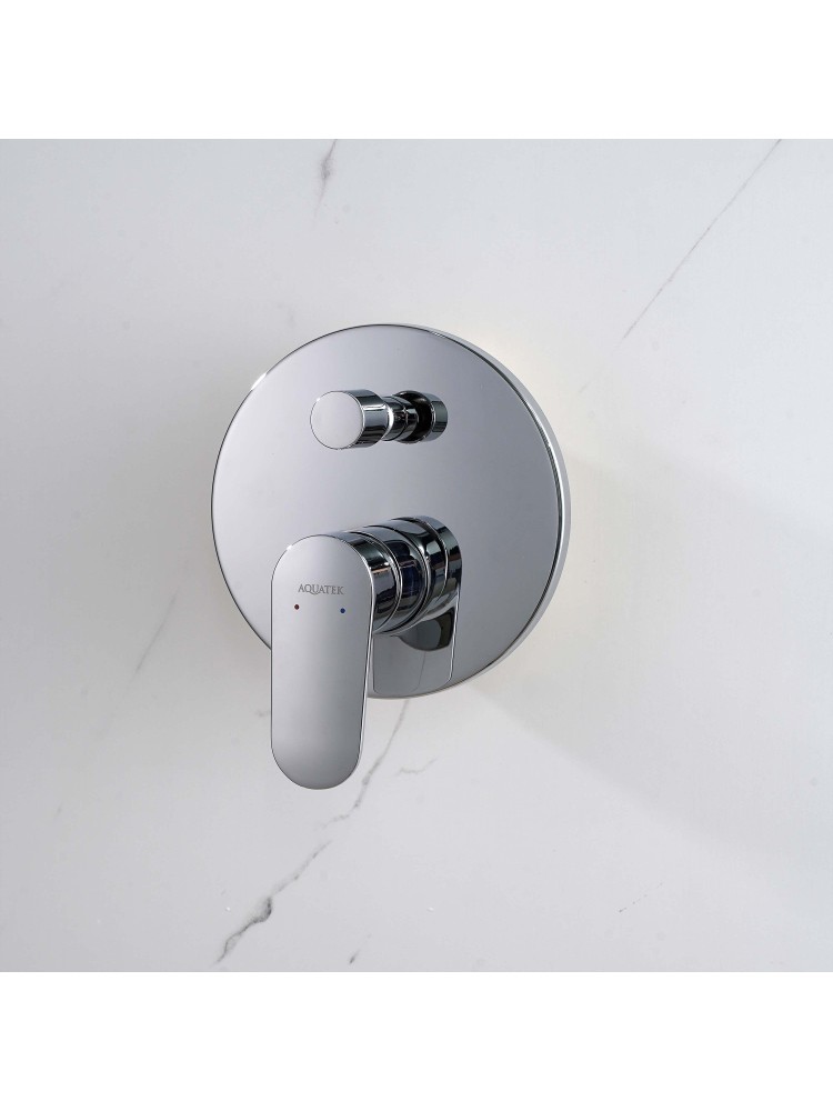 Смеситель для ванны скрытого монтажа Aquanet Ника комплект хром AQ1846CR