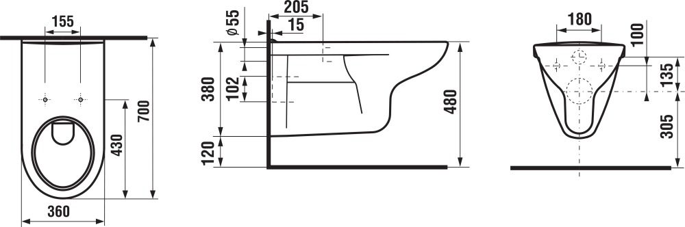 Унитаз подвесной Jika Olymp удлиненный 2064.2.000.000.1