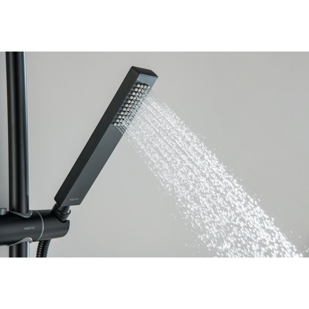 Душевая система Aquanet Лира AQ2465MB со смесителем для душа 250х250 мм матовый черный AQ2465MB