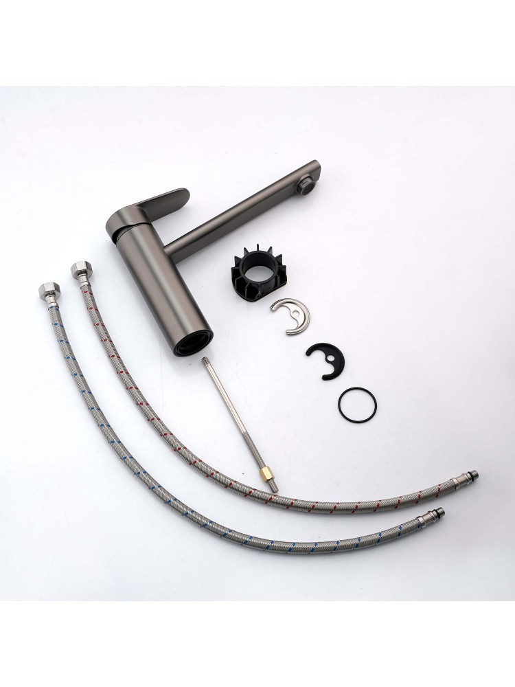 Смеситель для кухни Aquanet Ника оружейная сталь AQ1880BGM