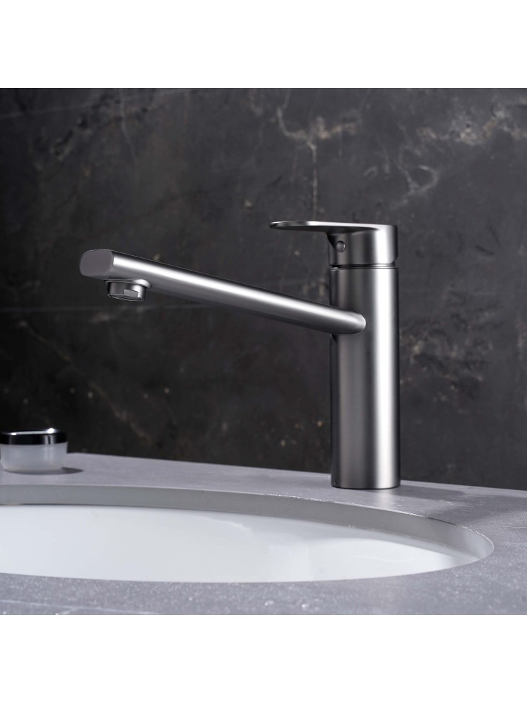 Смеситель для кухни Aquanet Ника оружейная сталь AQ1880BGM