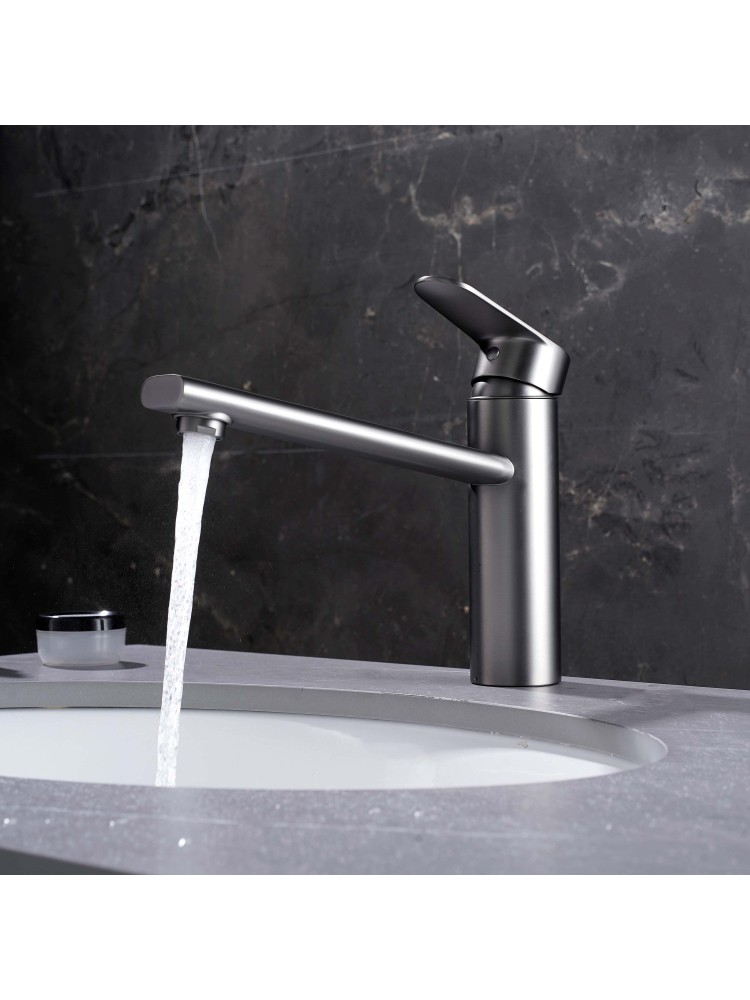 Смеситель для кухни Aquanet Ника оружейная сталь AQ1880BGM