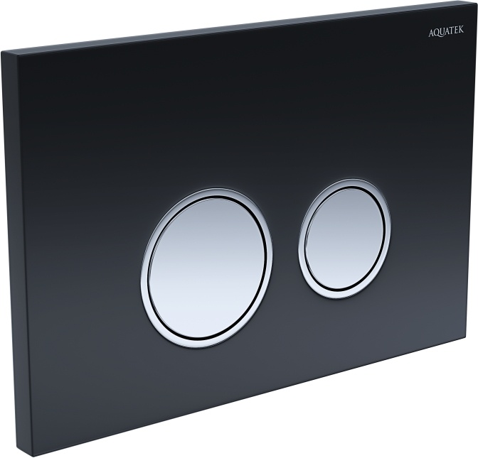 Панель смыва KDI 006E3 черная закаленное стекло круглая клавиша ободок хром KDI-0000029