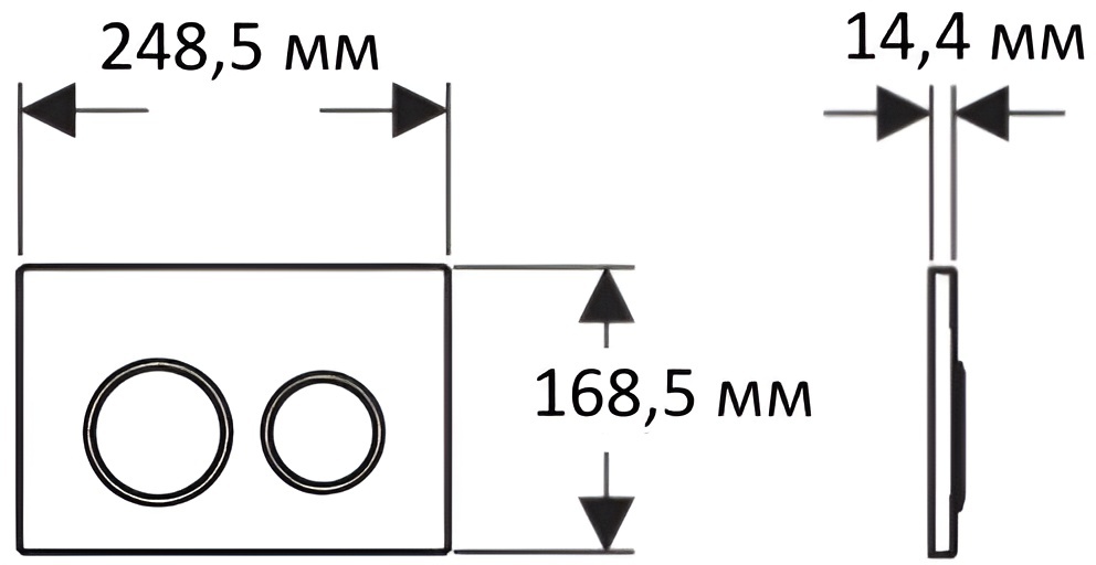 Панель смыва KDI 006E3 черная закаленное стекло круглая клавиша ободок хром KDI-0000029