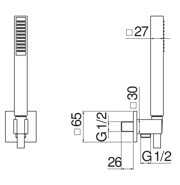 Душевой набор с шланговым подсоединением Nobili AD146/30CR хром