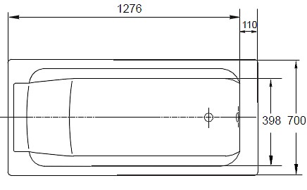 Ванна чугунная Jacob Delafon Parallel 150х70 см без отверстий для ручек E2946-00