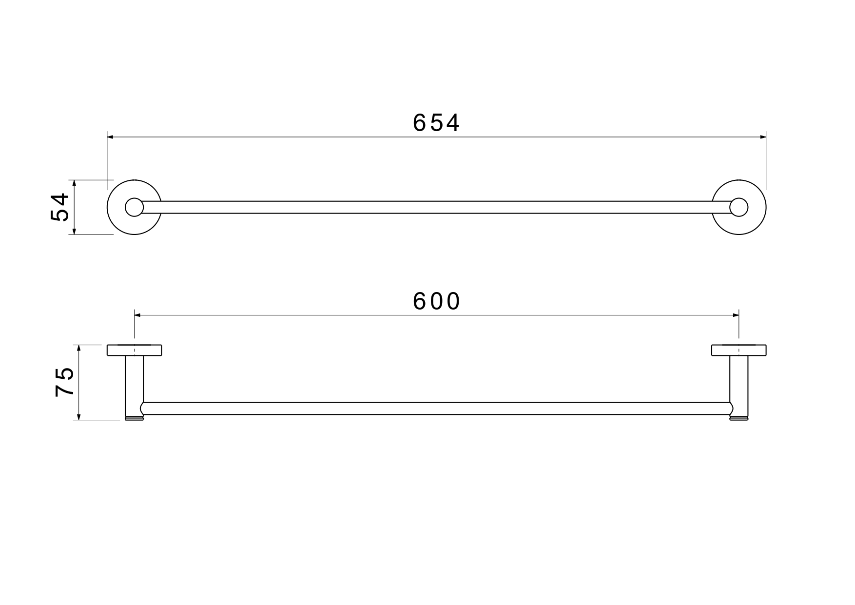 Полотенцедержатель Aquanet Европа 600 мм шлифованное золото AQ4114BG