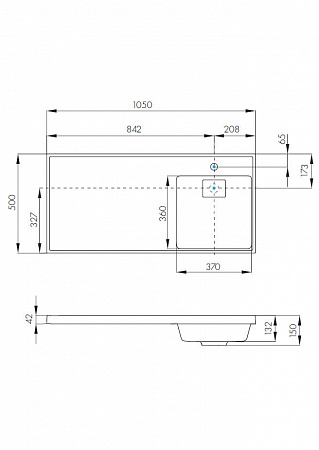 Комплект AQUATON Лондри 40 тумба и раковина Лондри 105 правая 1A2360K0LH010