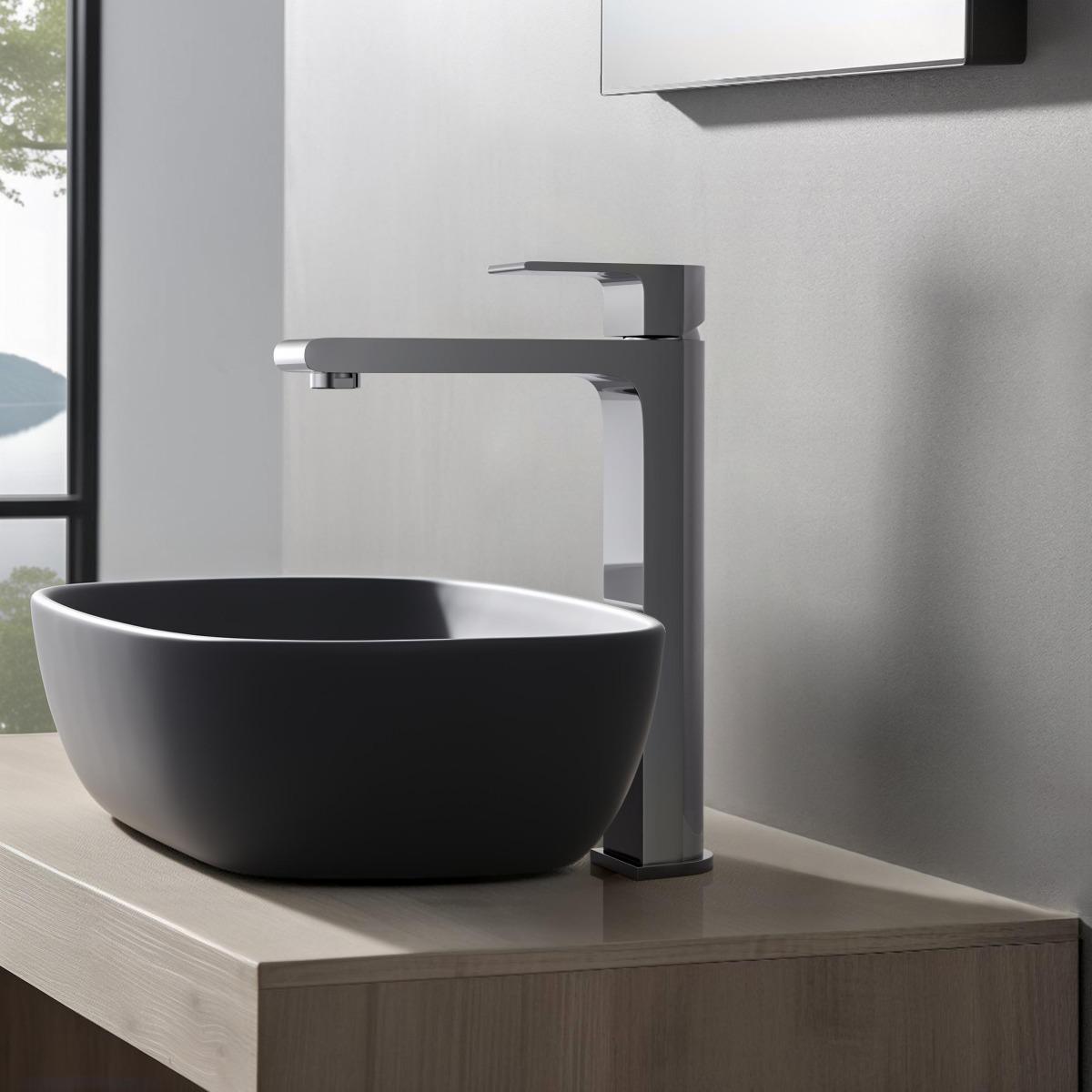 Смеситель для раковины Aquanet Лира высокий 237 мм без донного клапана хром AQ1404CR