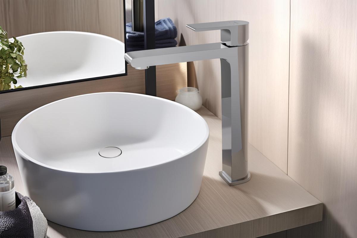 Смеситель для раковины Aquanet Лира высокий 237 мм без донного клапана хром AQ1404CR