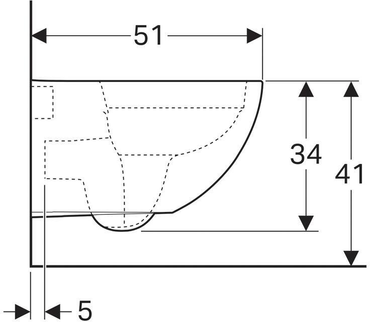 Унитаз подвесной Geberit Acanto Rimfree 510х355 мм белый 500.600.01.2