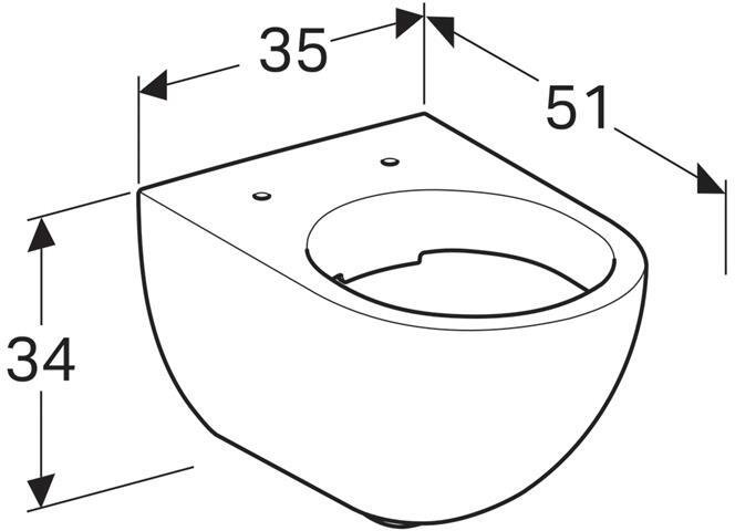 Унитаз подвесной Geberit Acanto Rimfree 510х355 мм белый 500.600.01.2