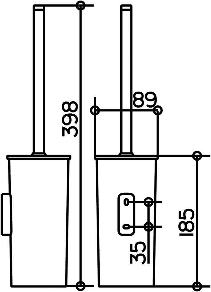 Ершик для туалета подвесной KEUCO Edition Moll белый хром 12764010100