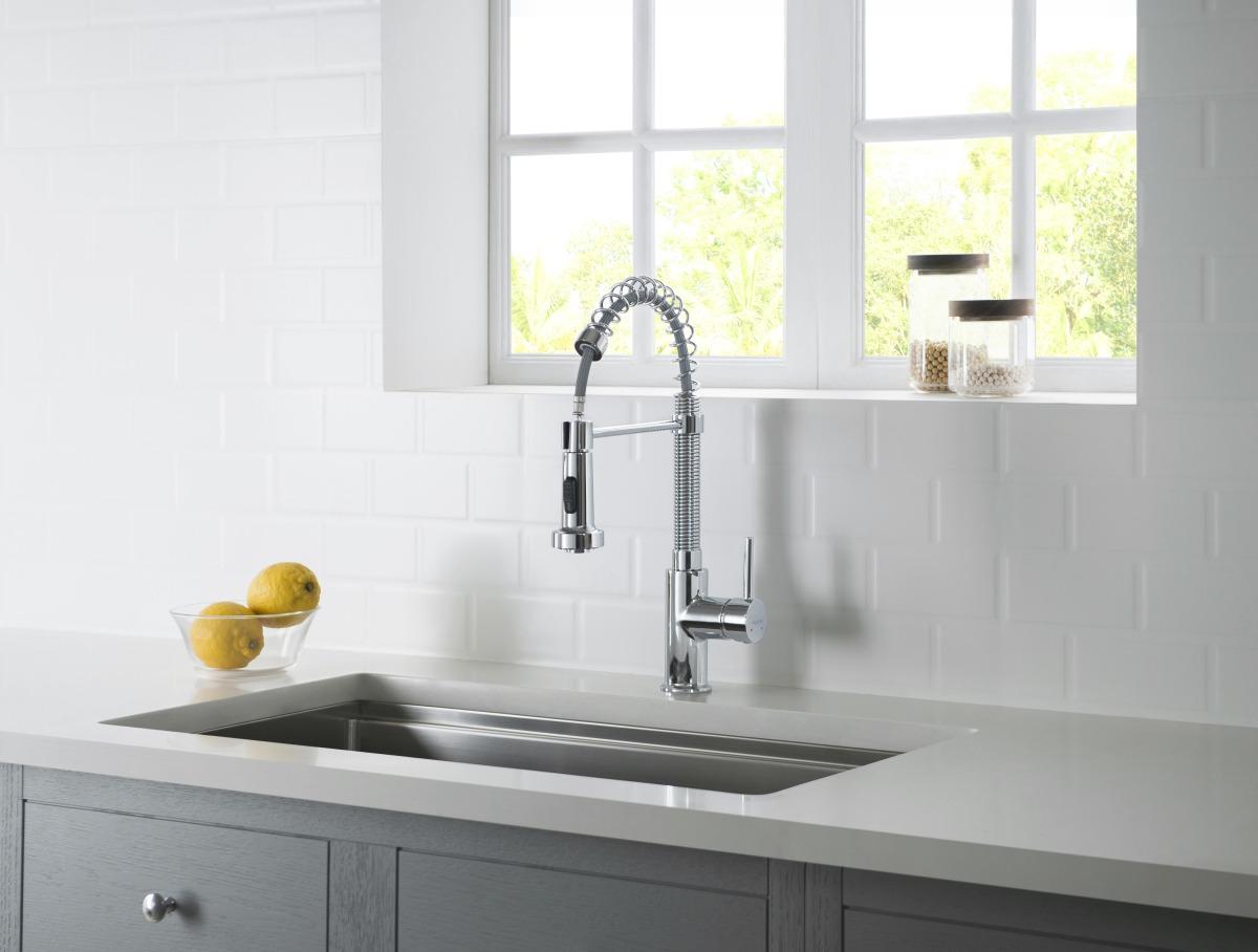 Смеситель для кухни Aquanet Европа профессиональный 2 jet хром AQ1387CR