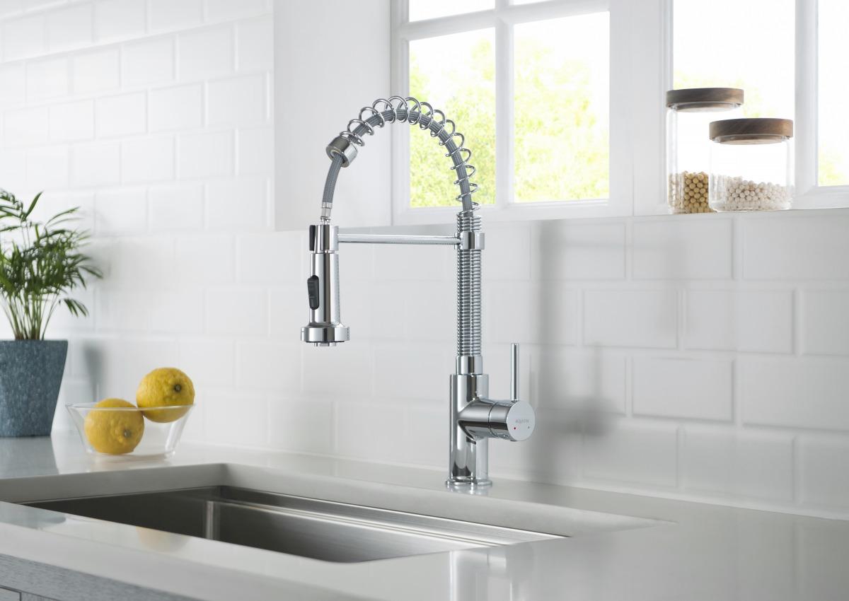 Смеситель для кухни Aquanet Европа профессиональный 2 jet хром AQ1387CR