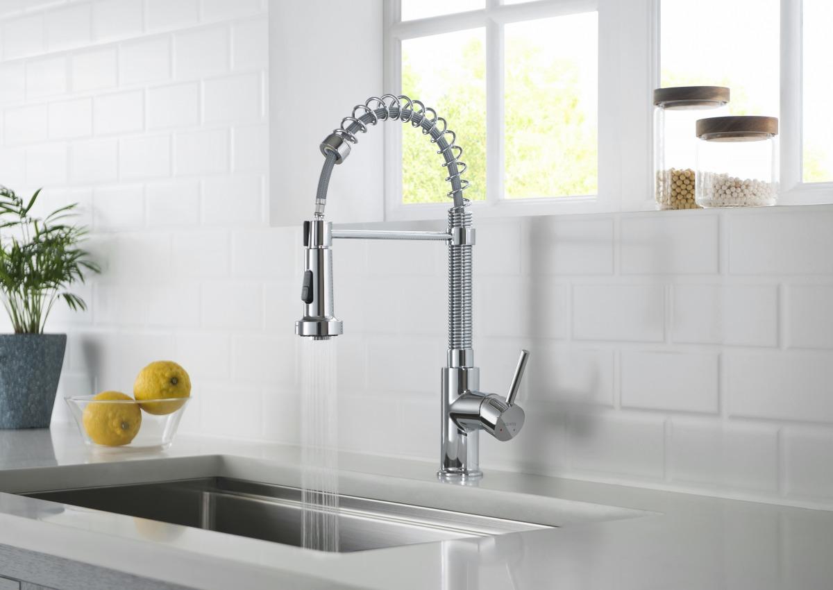 Смеситель для кухни Aquanet Европа профессиональный 2 jet хром AQ1387CR