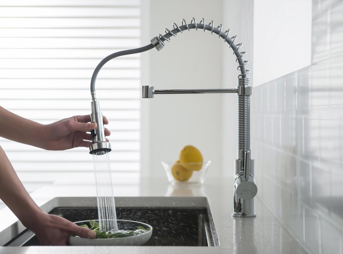 Смеситель для кухни Aquanet Европа профессиональный 2 jet хром AQ1387CR