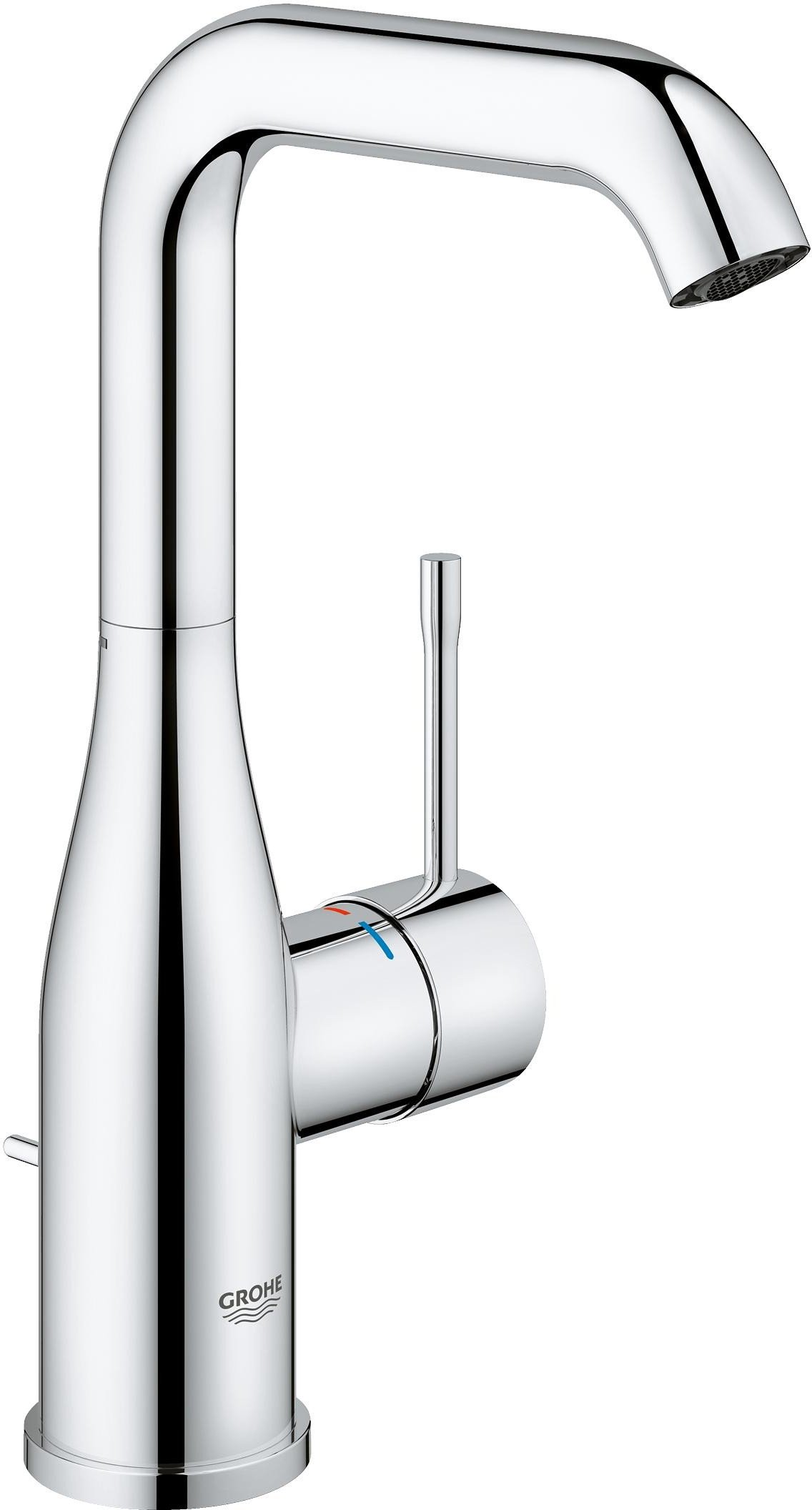 Смеситель для раковины GROHE Essence с донным клапаном и высоким изливом хром 32628001