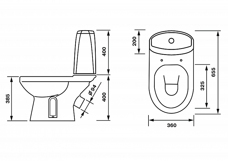 Унитаз-компакт Sanita Luxe Лея Люкс нижний подвод косой выпуск 41301130311