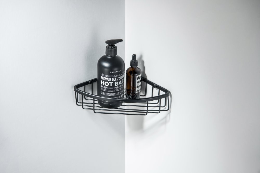 Полка угловая Aquanet матовый черный AQ4906MB