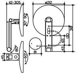 Косметическое зеркало Keuco iLook_move круглое x5 с подсветкой и сенсорной панелью хром 17612019002