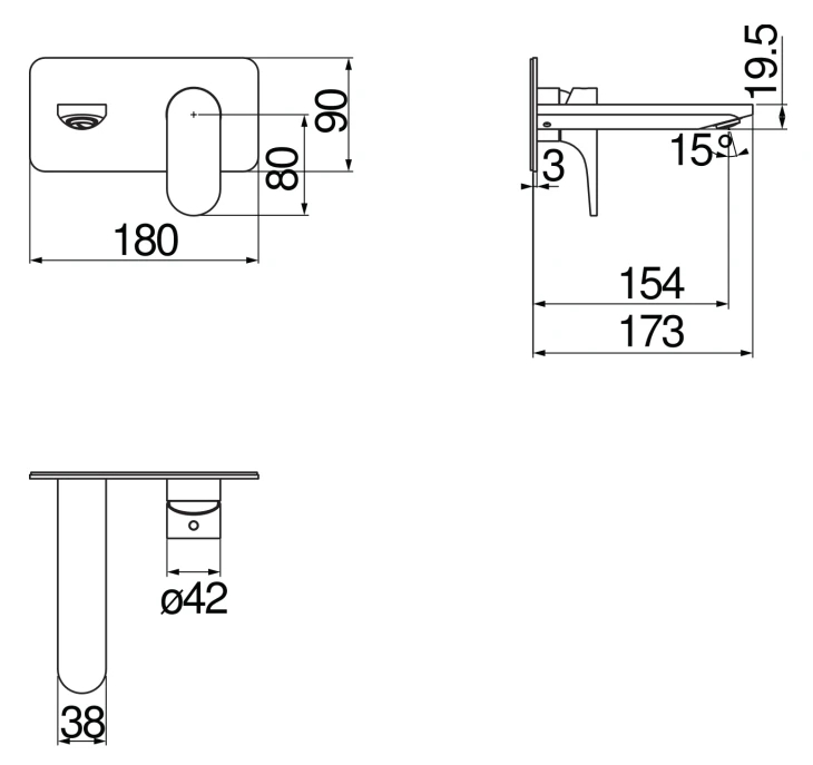 Смеситель для раковины Giulini G. YO внешняя часть YO126198CR